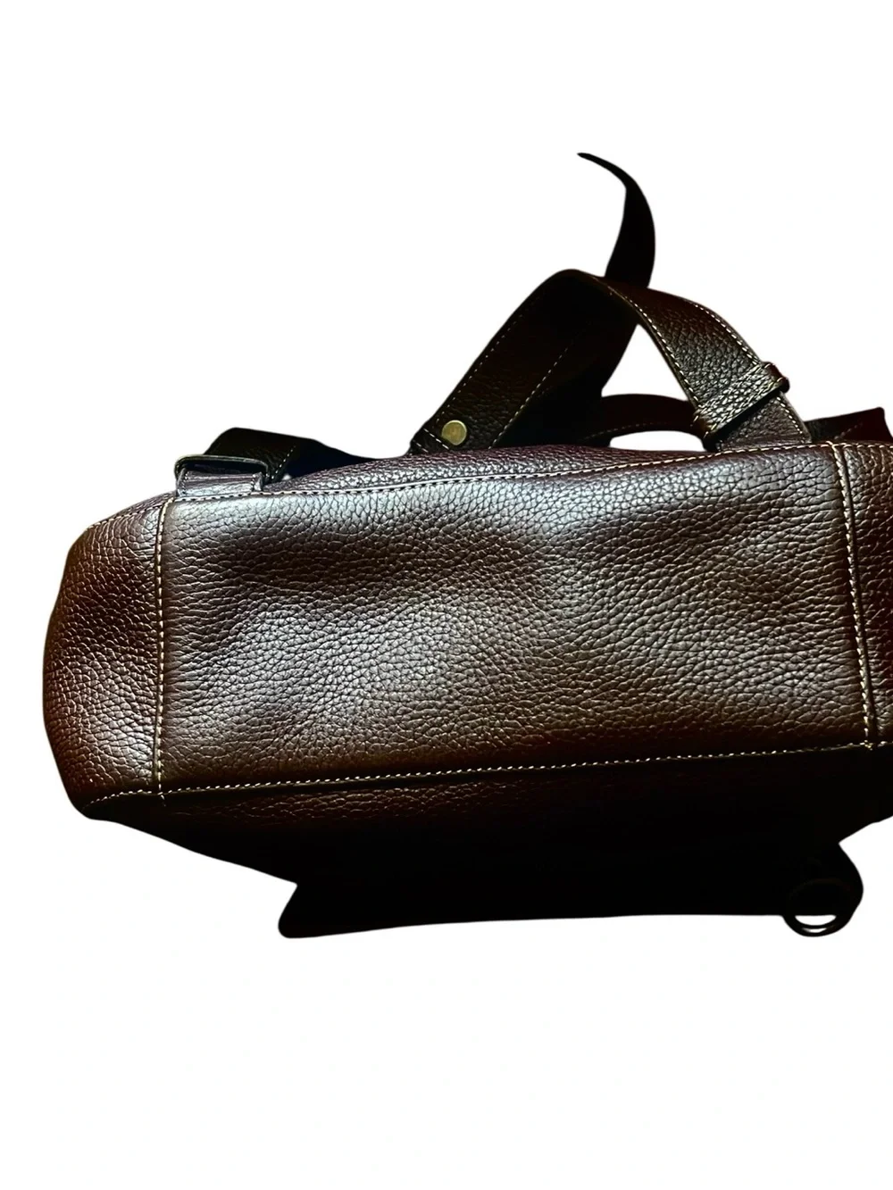 ANNE KLEIN Brown Pebbled Leather Back Pack.